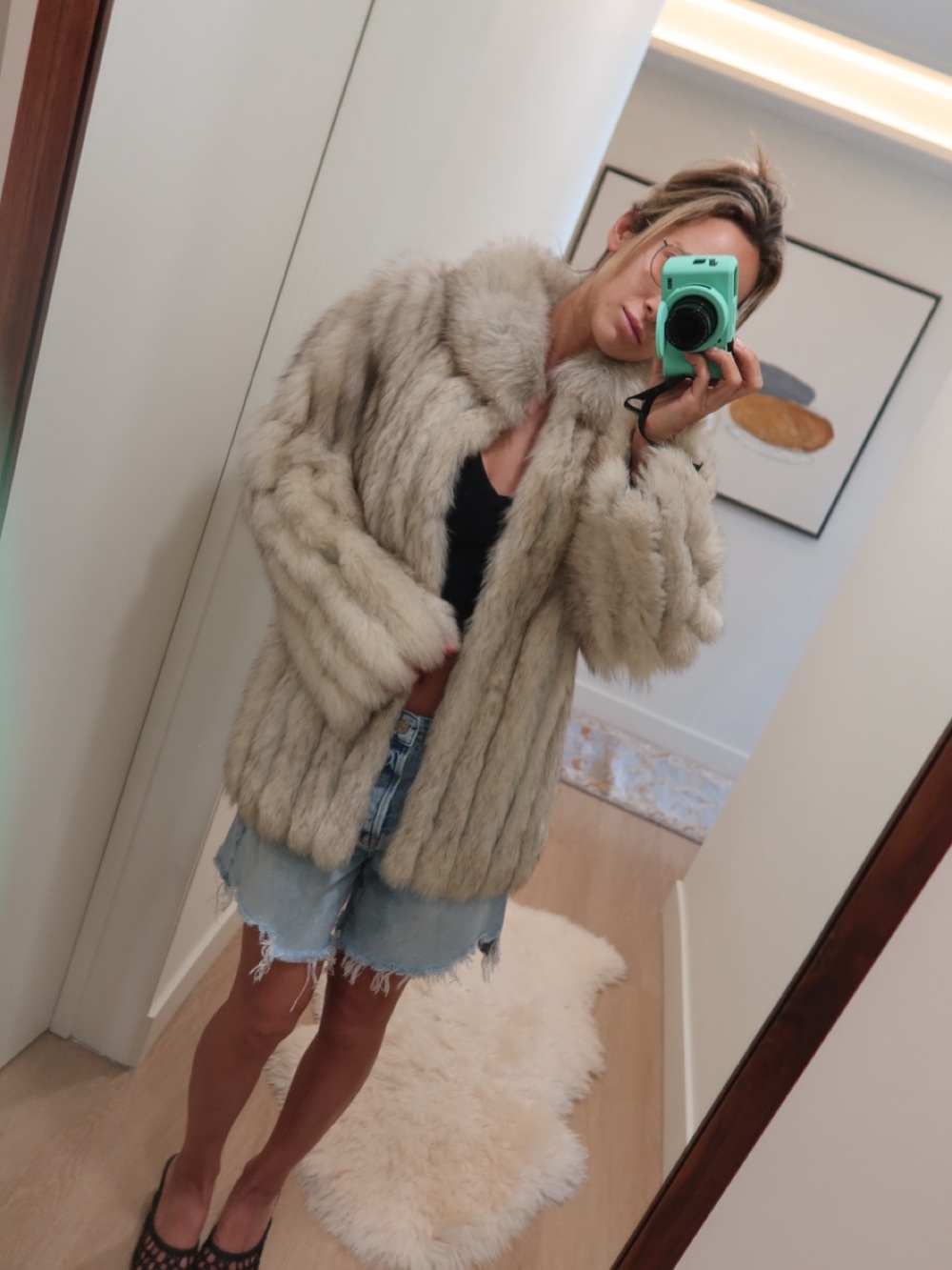 Vintage Saga Fox Genuine Blue Fox Fur Coat Jacket | Women’s S/M